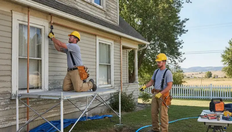 Boise, ID plumber repairing a leaking pipe for plumbing service and repair