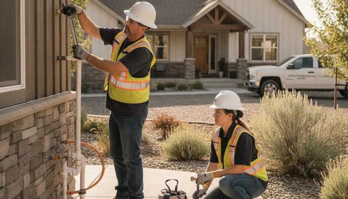 Plumber servicing a Boise, ID home for leak repair and plumbing maintenance