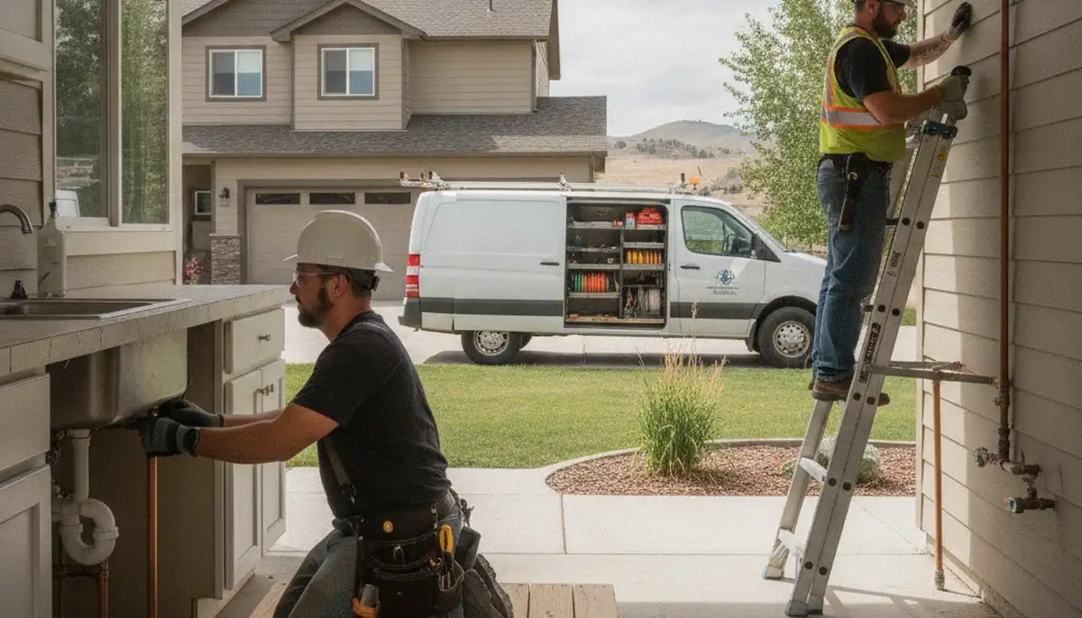 Plumber repairing a pipe in Boise, ID for plumbing repair service
