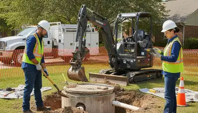Septic repair technician servicing a Boise, ID home for fast, reliable plumbing repair
