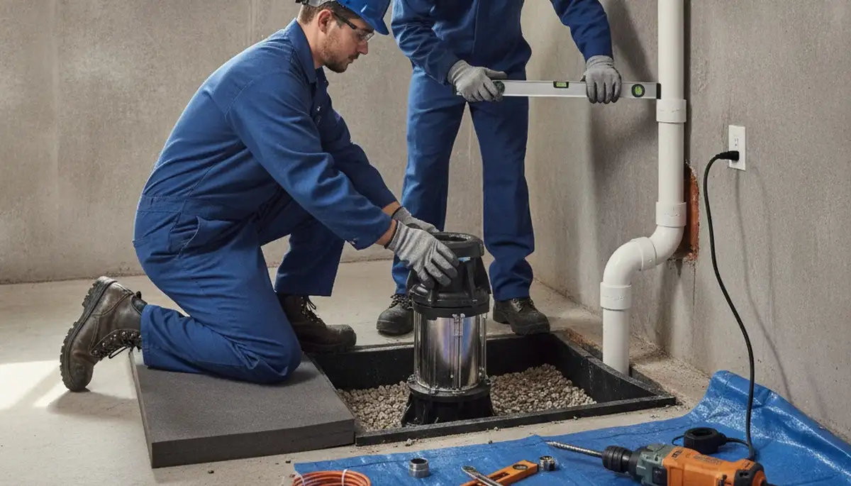 Boise, ID plumbers installing a sump pump for home moisture protection